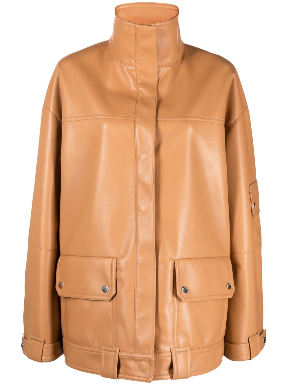 Nanushka Silva Panelled Faux-leather Jacket In Neutrals