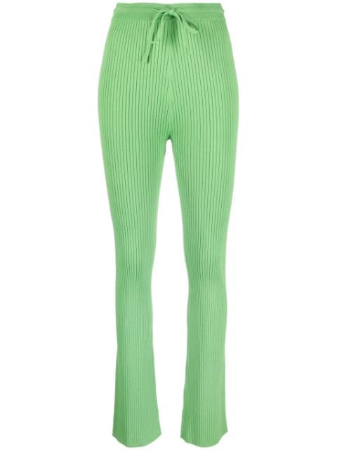 Cornelie ribbed-knit flared trousers