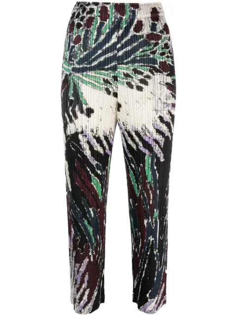 Pleats Please Issey Miyake Frosty Forest pleated cropped trousers