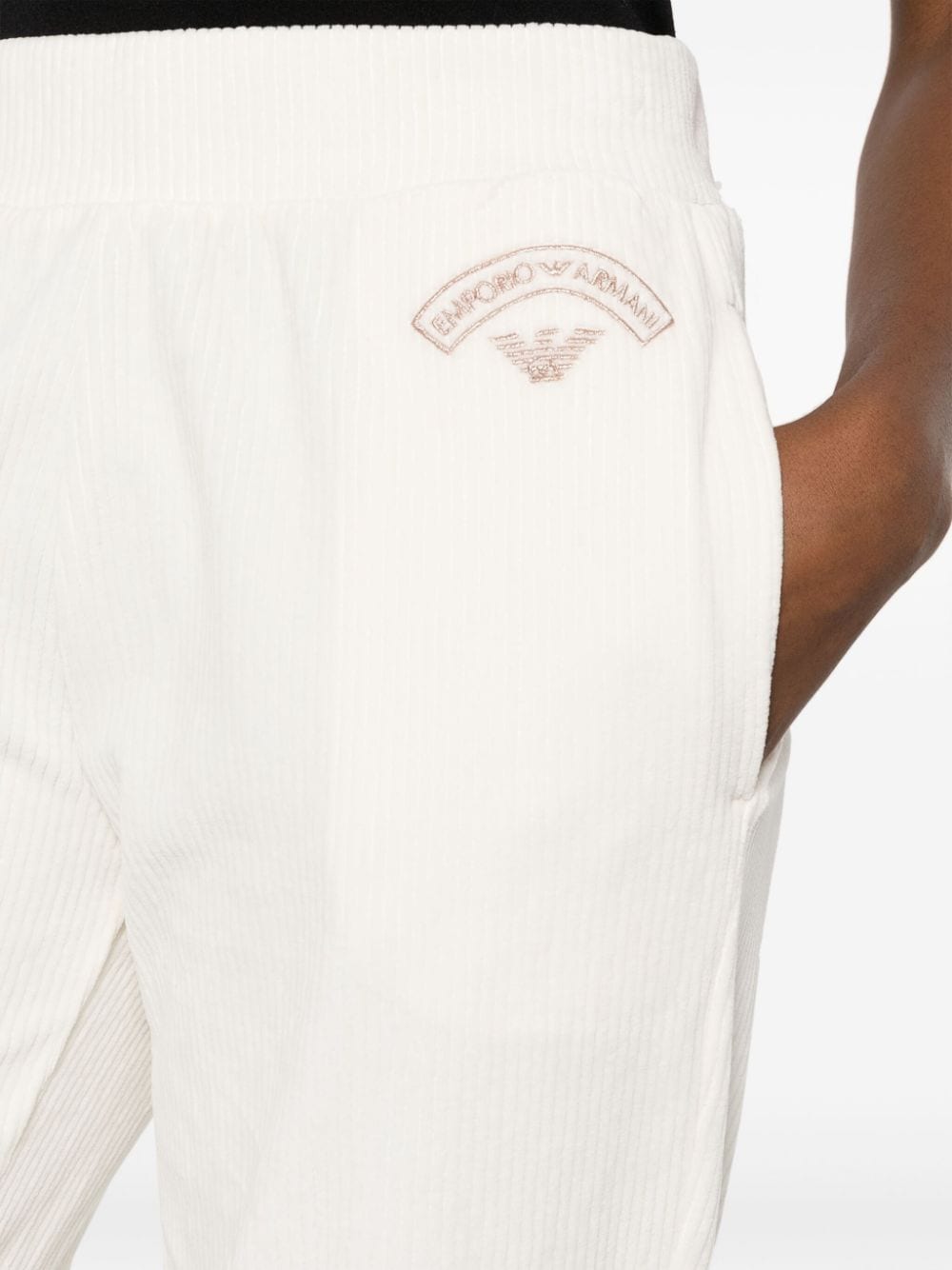 Emporio Armani Trainingsbroek met geborduurd logo Wit