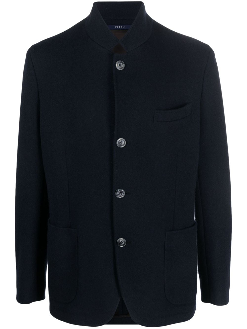 Fedeli Single-breasted Cashmere Blazer In 蓝色