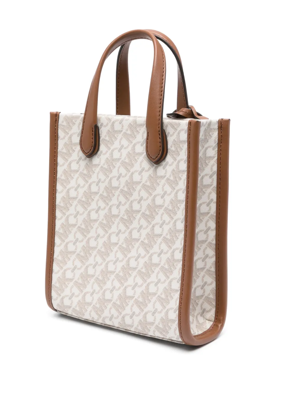 Shop Michael Michael Kors Gigi Extra-small Leather Tote Bag In Braun