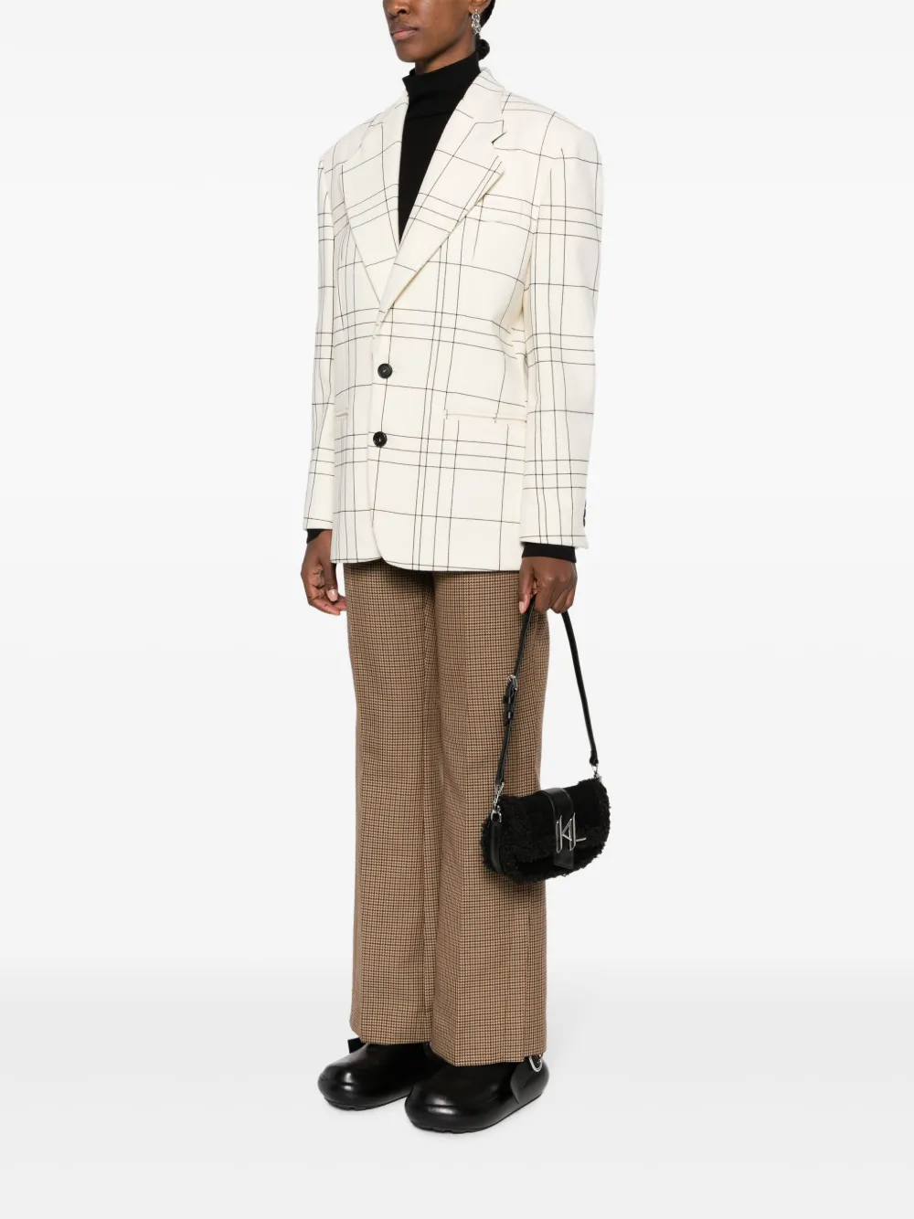 Karl Lagerfeld logo-plaque shoulder bag - Zwart