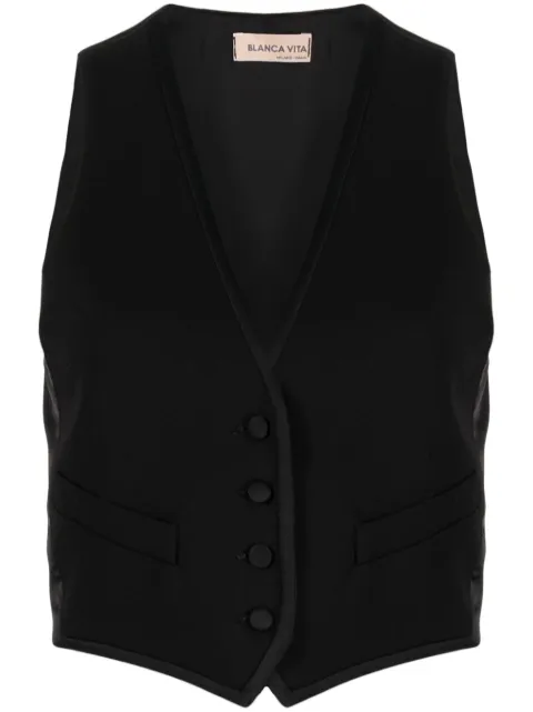 Blanca Vita V-neck rear-buckle gilet