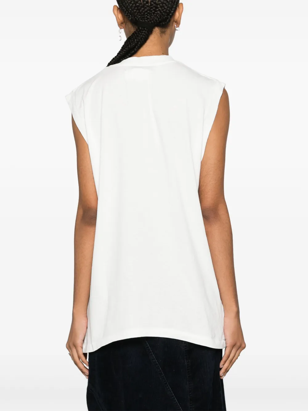 Maison Margiela graphic-appliqué Sleeveless Cotton T-shirt - Farfetch