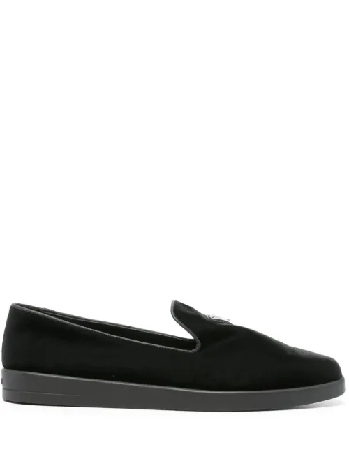 Mocassins à plaque logo en émail - Prada - Modalova