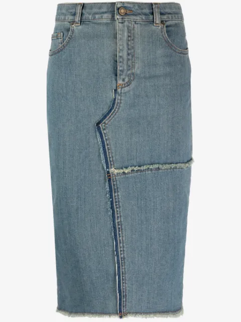 TOM FORD frayed pencil midi skirt