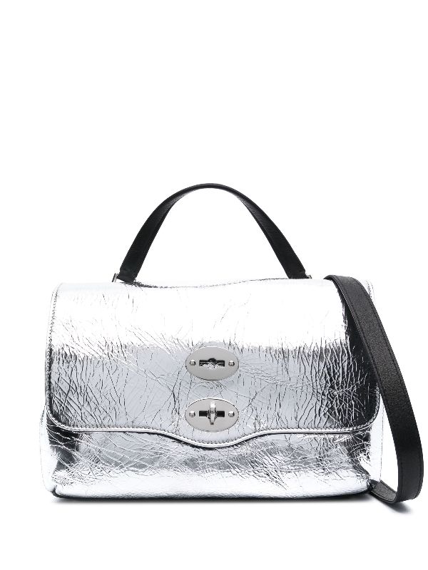 Metallic on sale leather tote