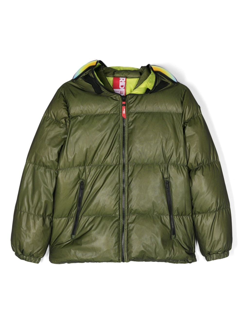 Ai Riders On The Storm Young Kids' Hooded Puffer Jacket In 37 Sherwood Green