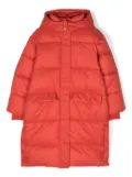Stella McCartney Kids logo-embossed hooded padded coat - Red