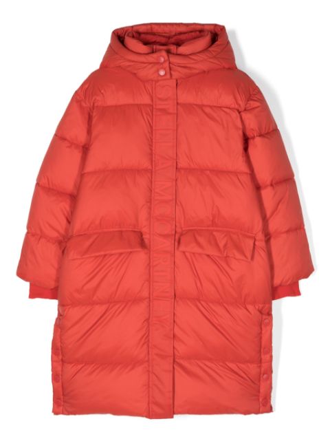 Stella McCartney Kids logo-embossed hooded padded coat