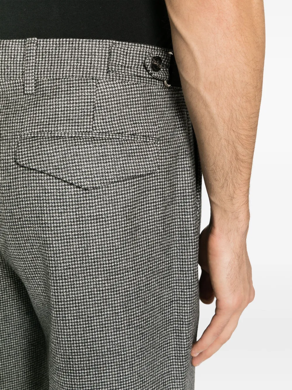 Lardini Kurt houndstooth-pattern tapered trousers Zwart