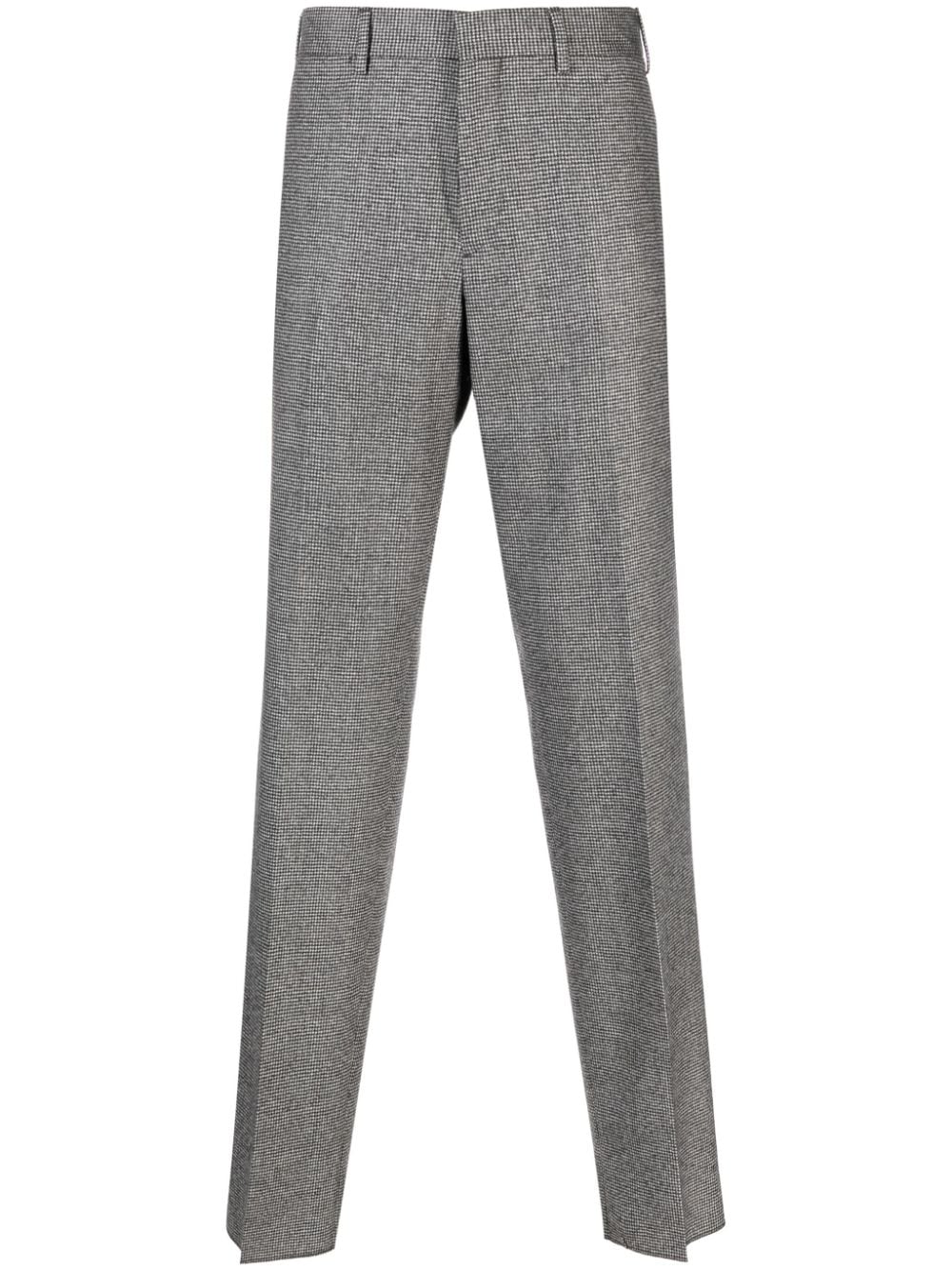 Lardini Kurt houndstooth-pattern tapered trousers - Nero