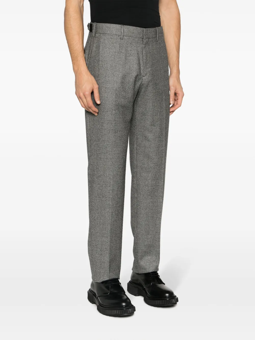 Lardini Kurt houndstooth-pattern tapered trousers Zwart