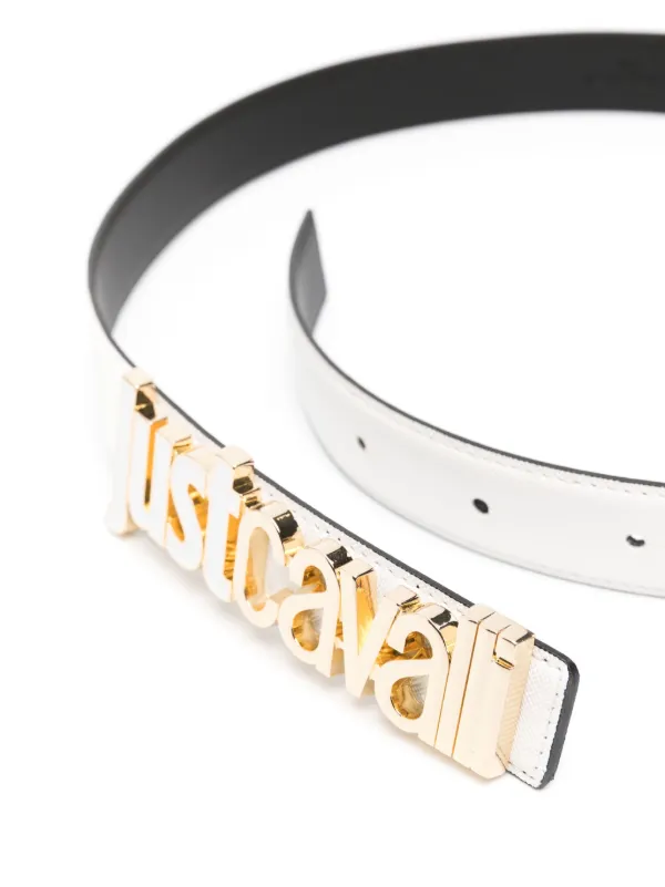 Just Cavalli logo-lettering Leather Belt | White | FARFETCH UZ display picture 3