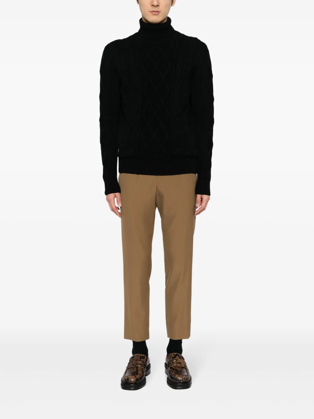 Cruciani cable-knit wool jumper - Zwart