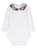 Patachou long-sleeve checked bodysuit - White