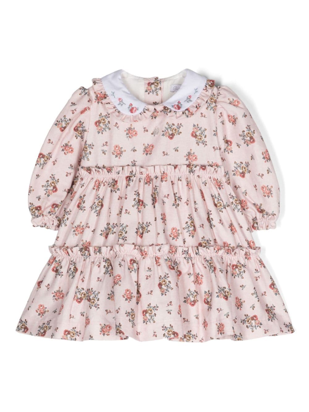 Patachou Babies' Floral-print Cotton Dress In 粉色