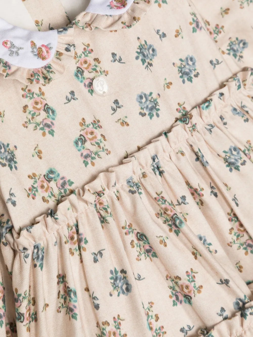 Patachou Katoenen jurk met bloemenprint Beige