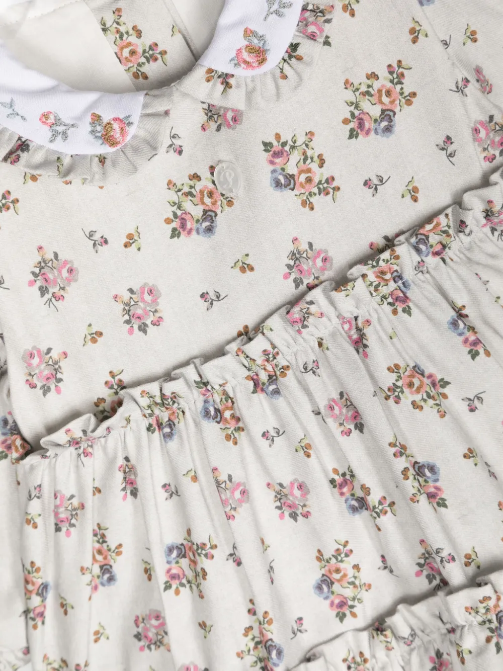 Patachou Katoenen jurk met bloemenprint Grijs