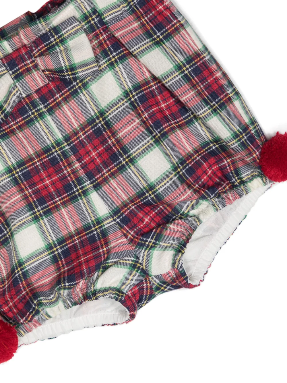 Shop Patachou Winter Tartan-print Cotton Bloomers In Red