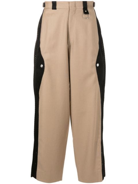 PACE mesh-panelled wide-leg wool trousers