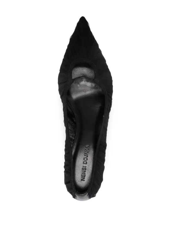 【関税込み】NENSI DOJAKA Tulle pumps Nensi Dojaka 75mm sculpted-heel Tulle Pumps | Black | FARFETCH