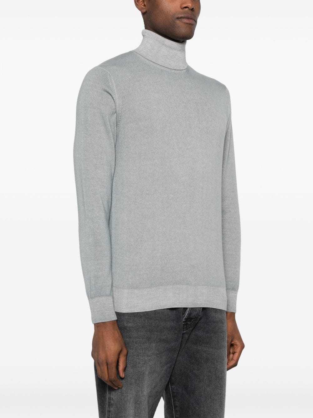 Shop Dell'oglio Roll-neck Knitted Jumper In Grey