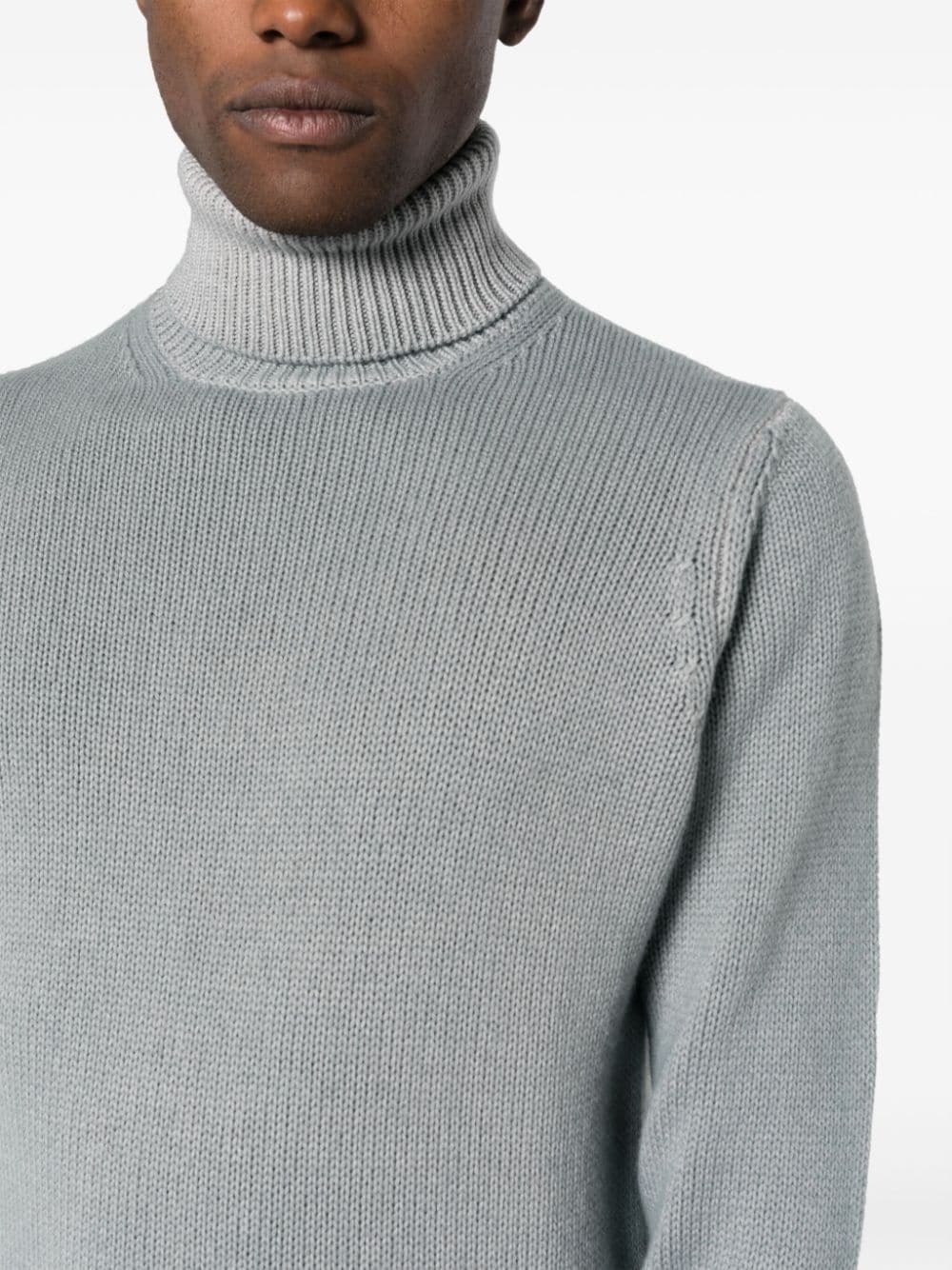Shop Dell'oglio Roll-neck Knit Jumper In Grey