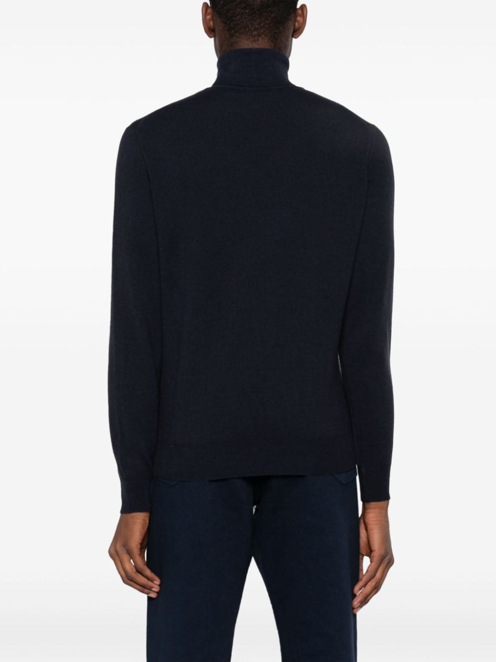 Shop Dell'oglio Roll-neck Wool Blend Jumper In Blue