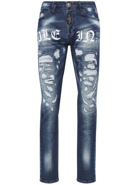 Philipp Plein logo-print straight-leg jeans Men