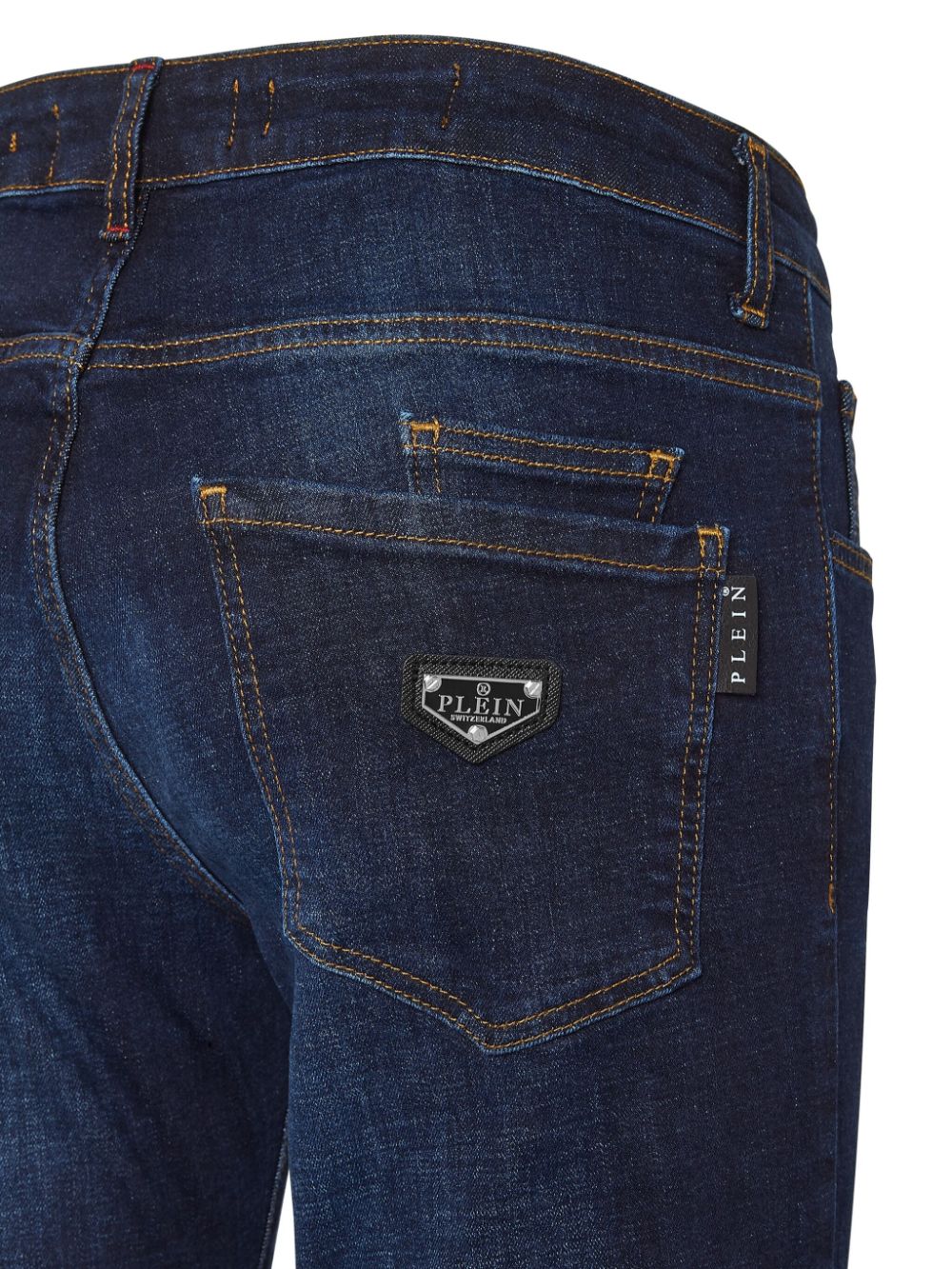 Shop Philipp Plein Supreme Iconic Low-rise Straight-leg Jeans In Blue