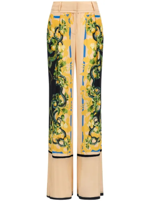 Roberto Cavalli floral-print straight-leg trousers