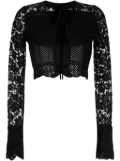 Roberto Cavalli cropped open-knit top - Black
