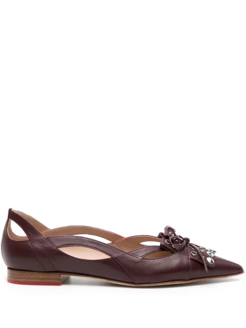 Scarosso Cherry leather ballerina shoes