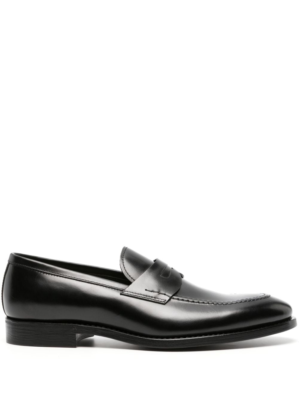 Shop Henderson Baracco Penny-slot Leather Loafers In Black