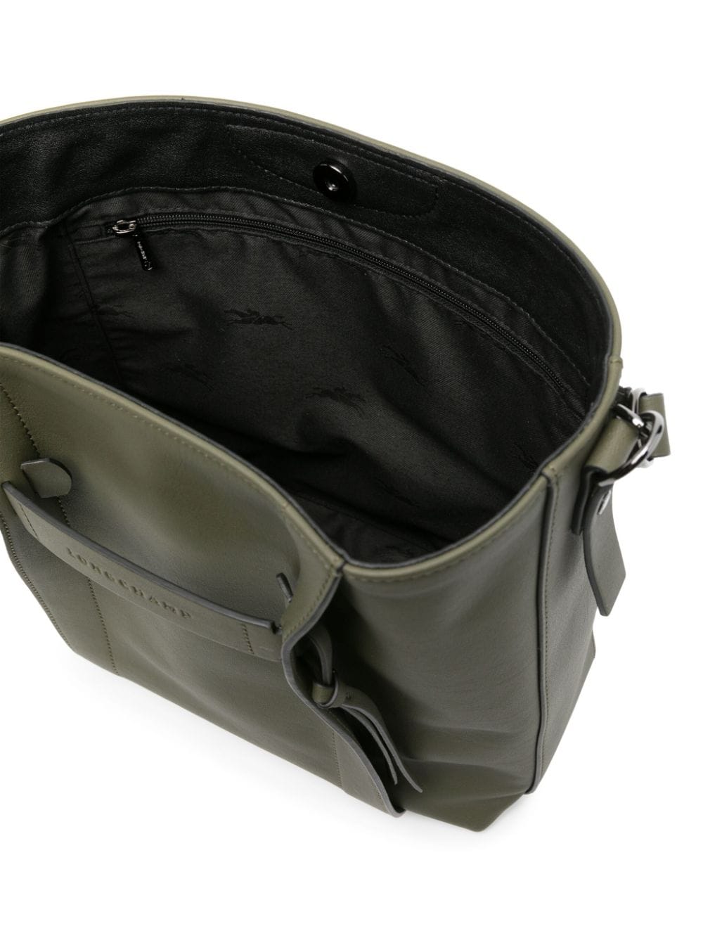 Shop Longchamp Medium 3d Leather Shouder Bag In Green