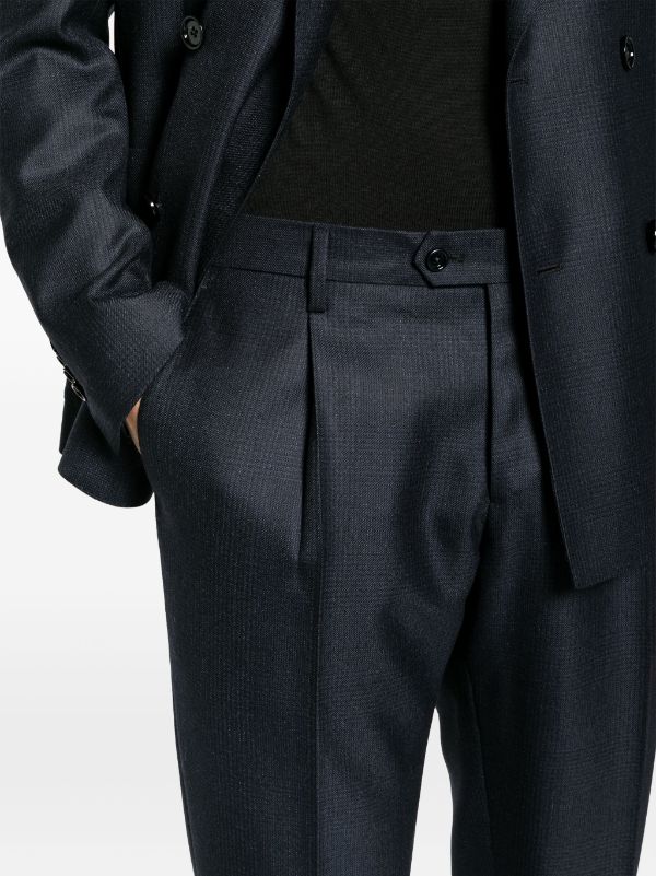 Lardini double-breasted wool suit - Black