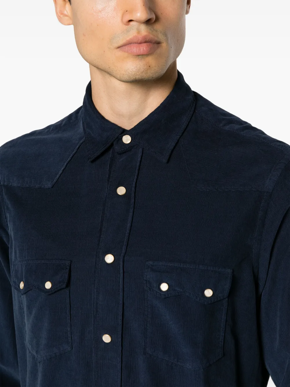 Lardini Ribfluwelen overhemd Blauw