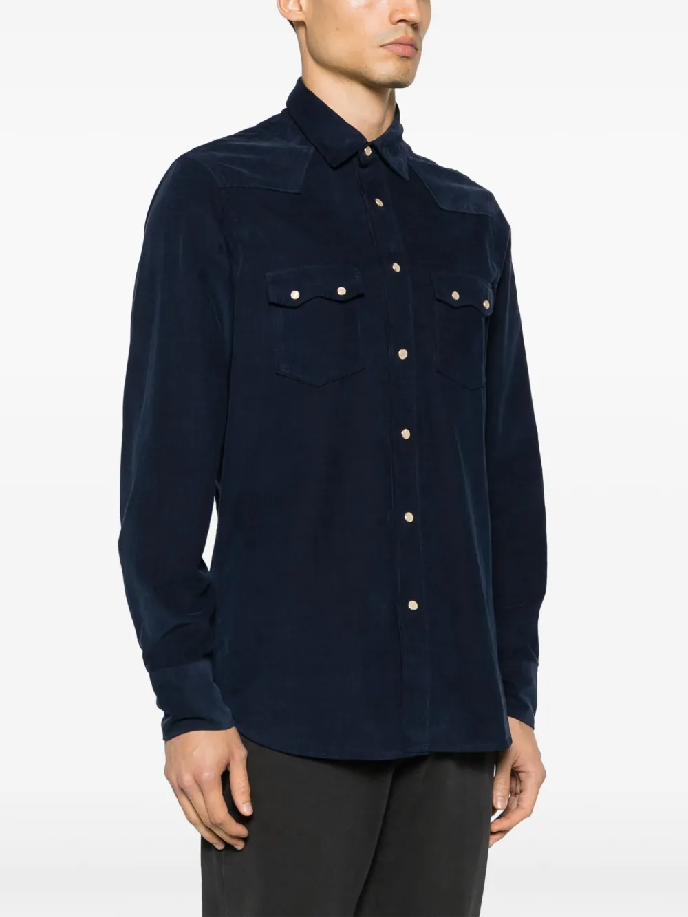 Lardini Ribfluwelen overhemd Blauw
