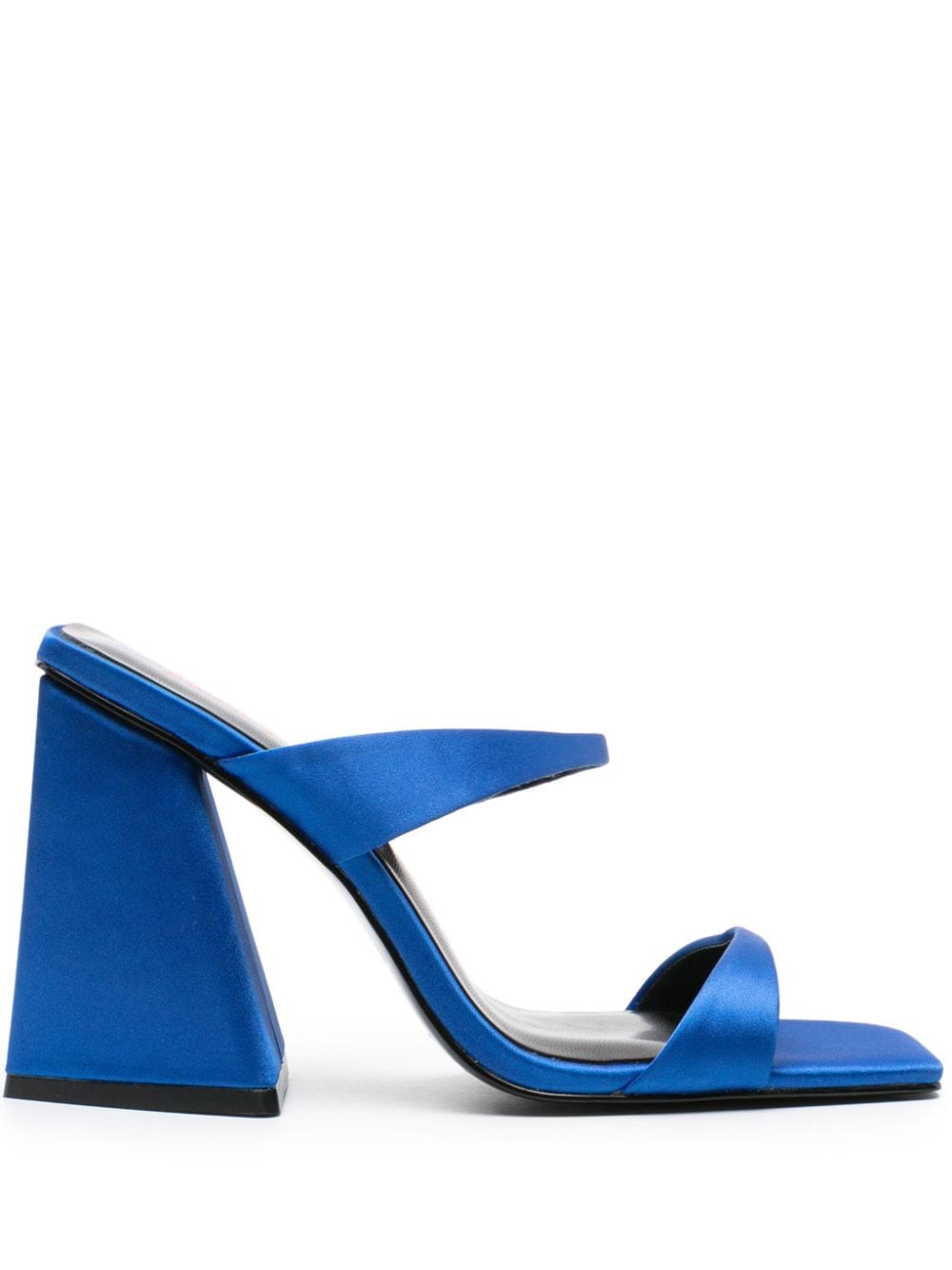 Just Cavalli Satin 110mm Block Mules In Blue