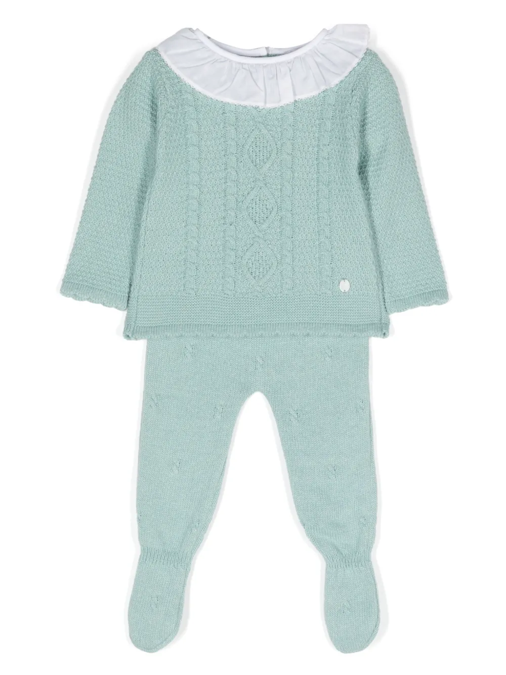 Patachou Strampler-Set mit Zopfmuster - Grün