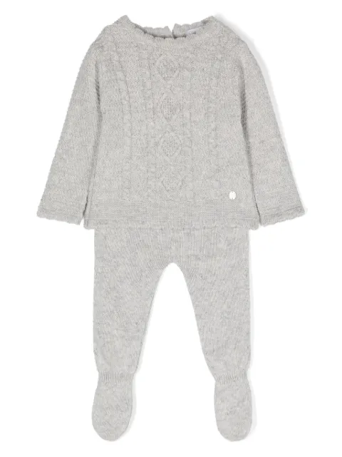 Patachou cable-knit babygrow set