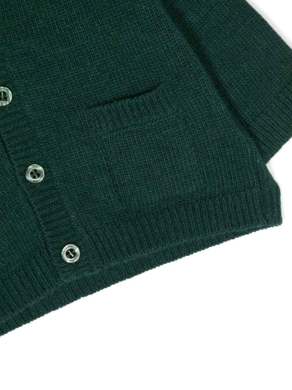 Shop Patachou V-neck Knitted Cardigan In Green