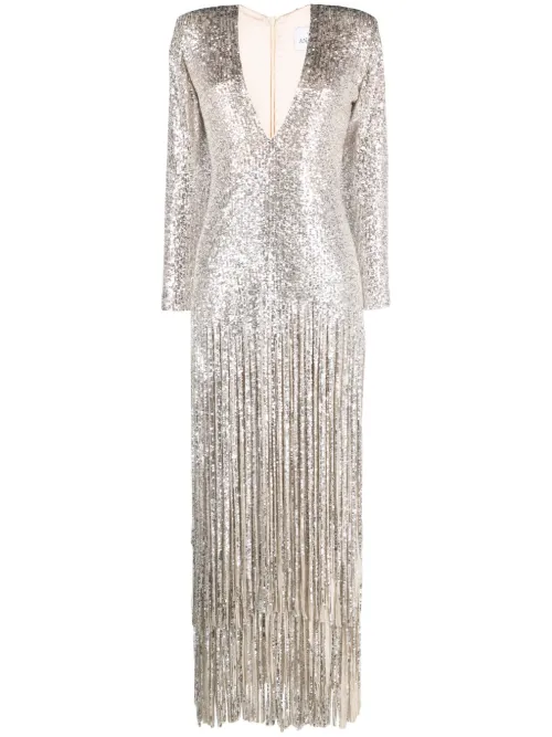 Robe longue frangée à sequins - Ana Radu - Modalova