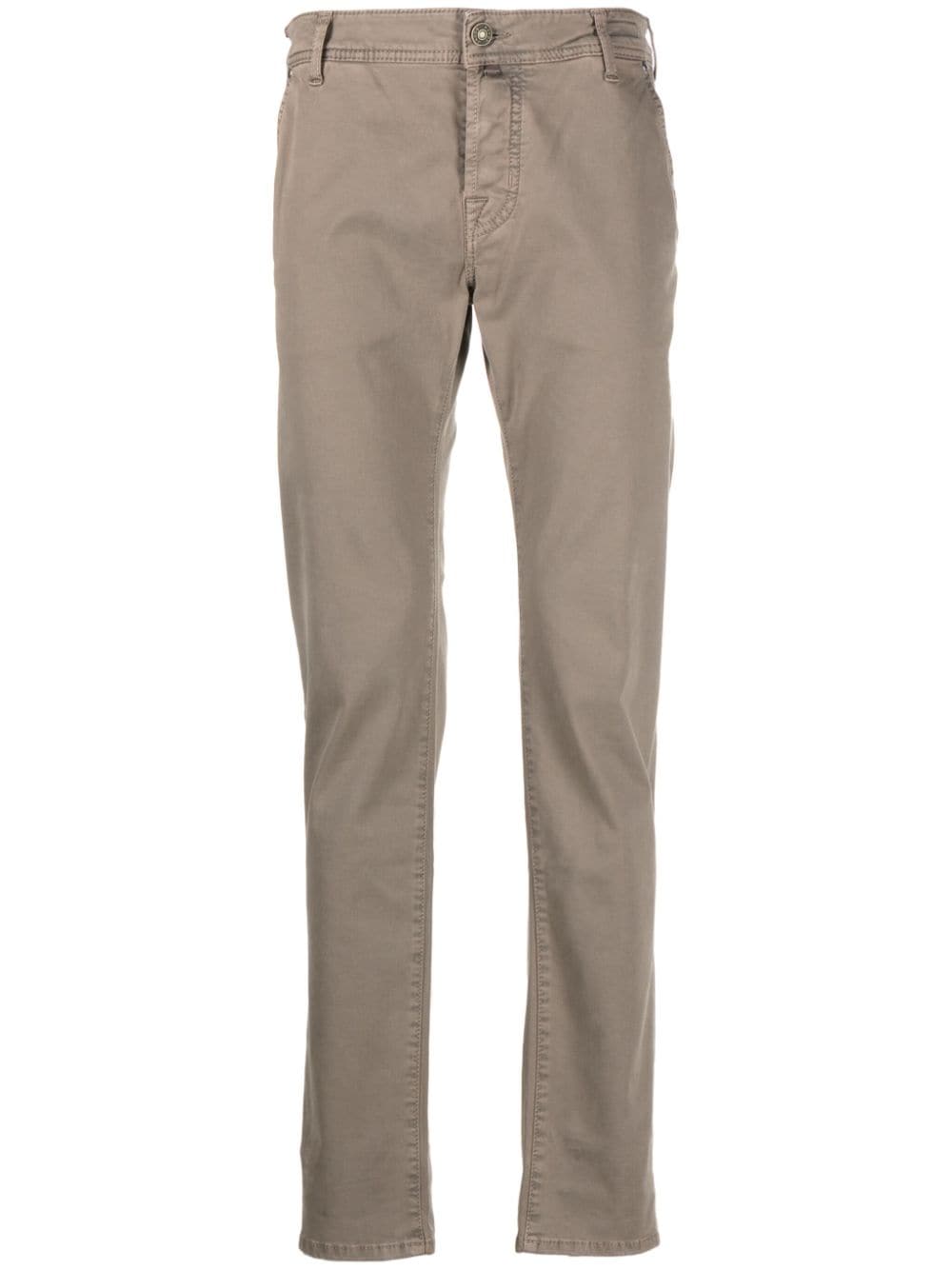 JACOB COHEN MID-RISE STRAIGHT-LEG SLIM-FIT TROUSERS