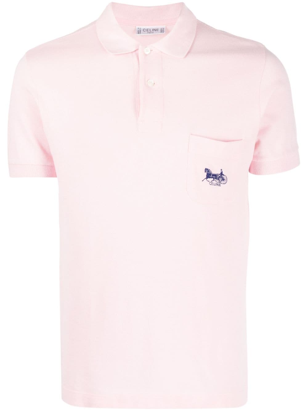 Pre-owned Celine Logo刺绣polo衫（1980年代典藏款） In Pink
