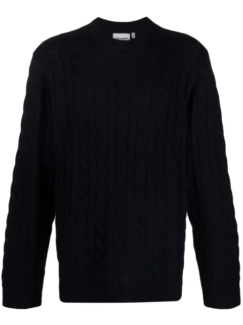 Carhartt WIP Cambell logo-patch cable-knit jumper