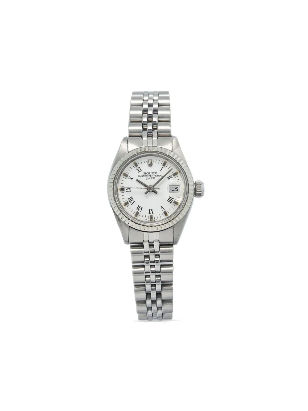 Pre-owned Rolex  Lady Datejust 26mm In White