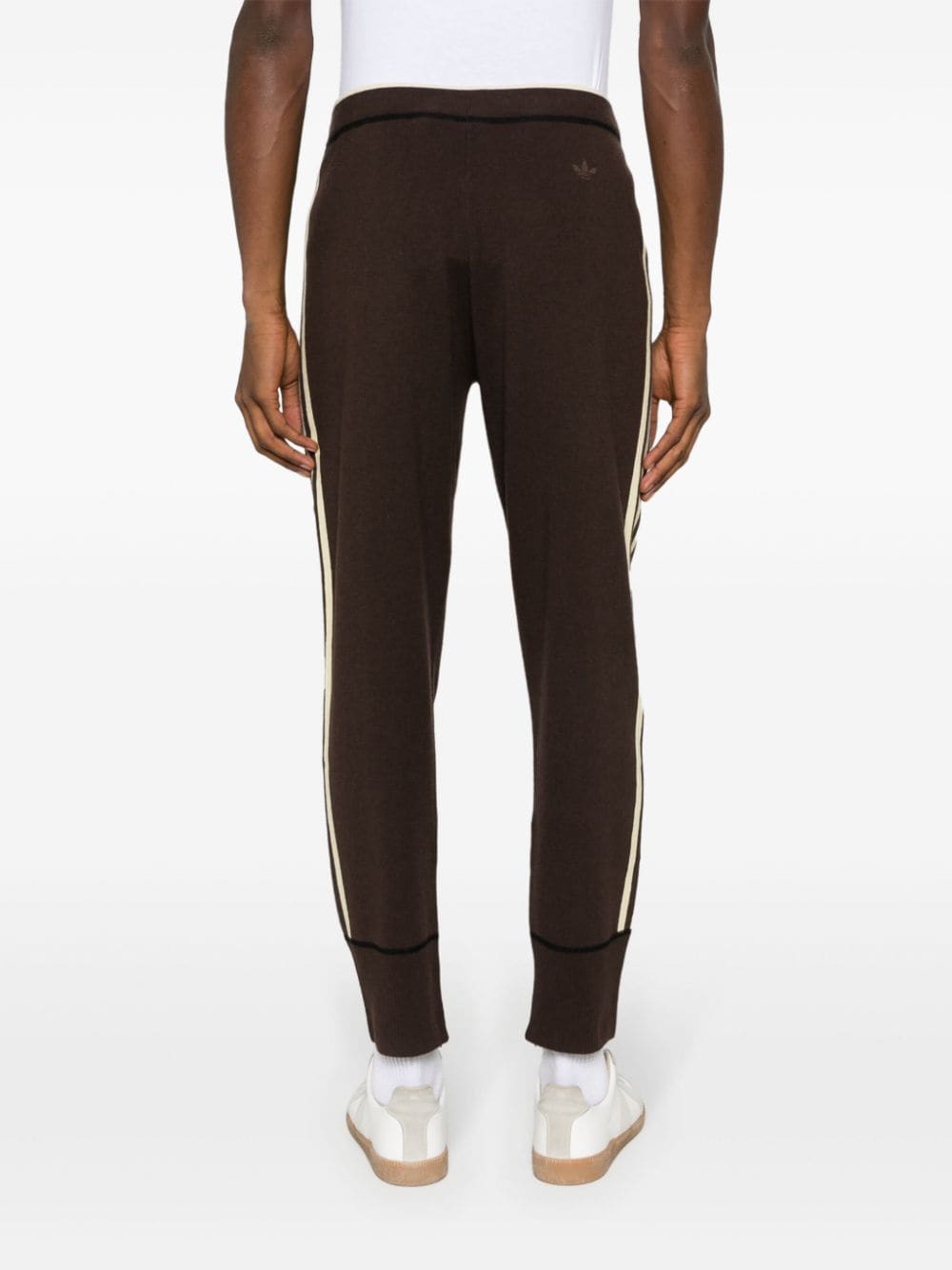 Shop Adidas Originals X Wales Bonner Knitted Track Pants In Brown